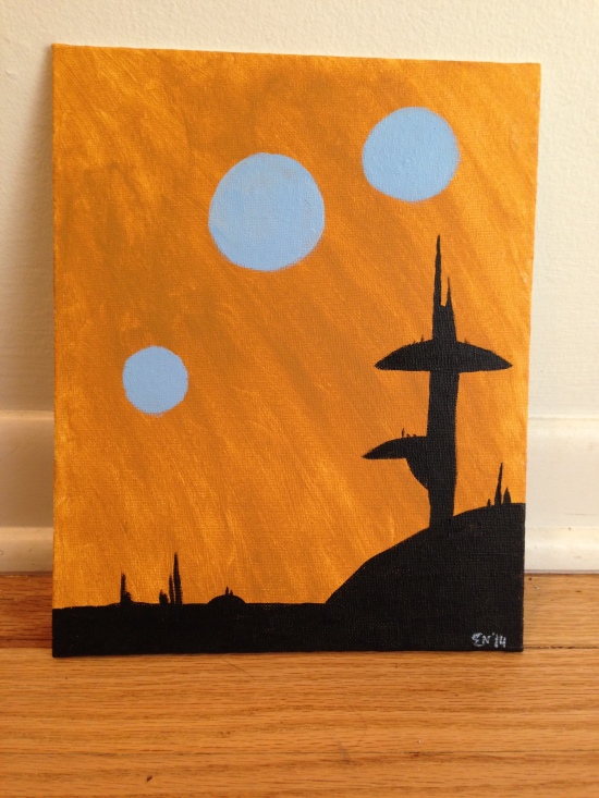 "Orange Sky" 8" x 11" acrylic on canvas board